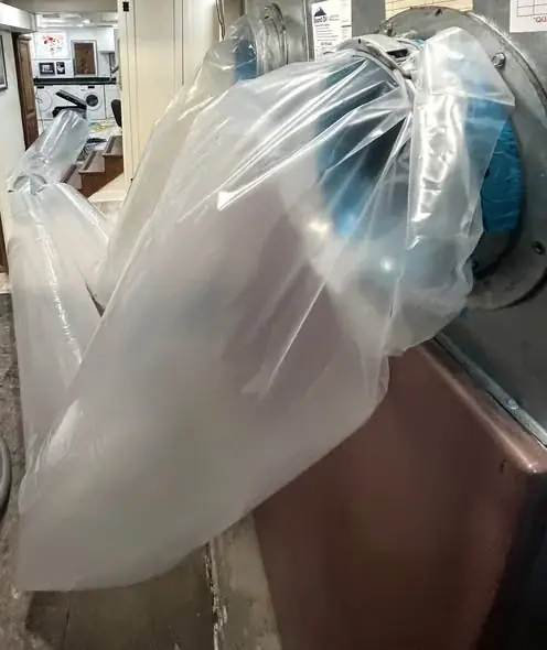 Aeroseal job equipment set up for duct-sealing work