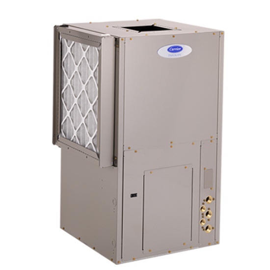 Image of a Carrier Infinity HVAC system. Air conditioning and heating unit for residential or commercial use. HVAC services in Seattle, WA.
