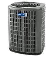 Emergency Heating: Close-up of an American Standard HVAC unit, showcasing its design and potential for efficient home heating solutions.