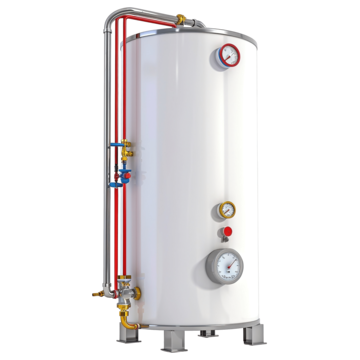 Image of a modern hot water tank, showcasing components used in emergency heating solutions and Seattle, WA plumbing systems for homes.