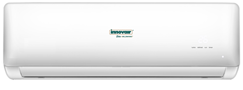 Close-up of an Innovair Ductless Mini Split system, showcasing sleek design. Ideal for efficient, zone-controlled cooling and heating solutions.