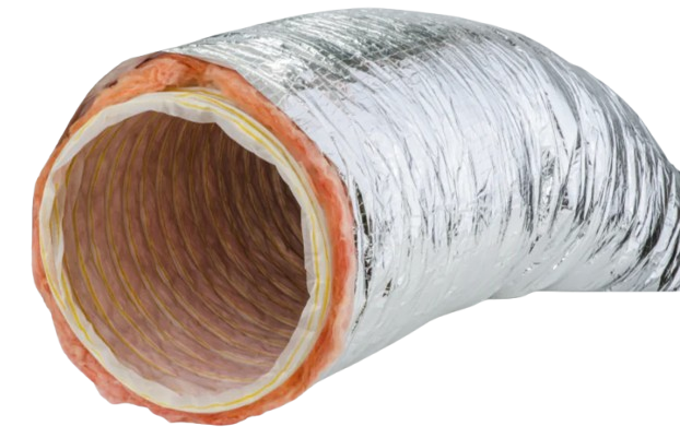 Insulated flexible ductwork for HVAC ductwork design and installation, ensuring efficient air flow in Seattle, WA, for optimal performance.