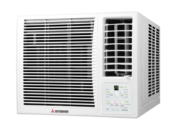 Mitsubishi AC Unit: A window air conditioning unit for home use, providing efficient cooling and optimal temperature control for your home comfort.
