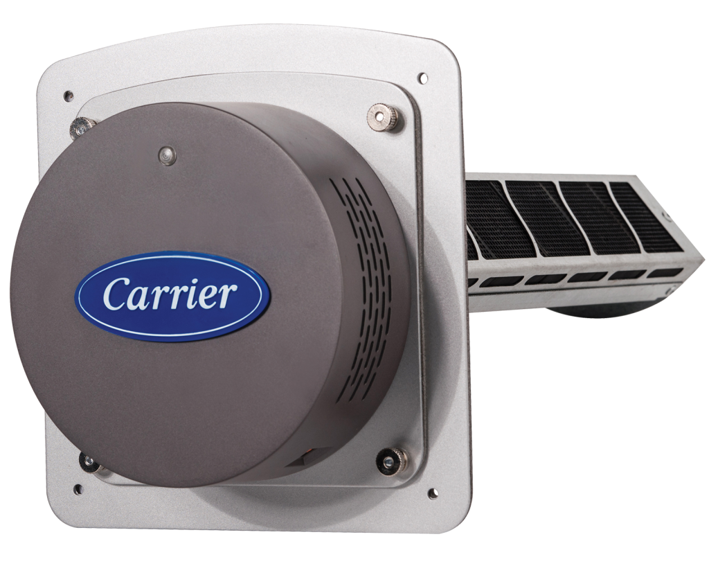 Carrier air purifier unit for HVAC systems, promoting cleaner indoor air quality in Seattle, WA, perfect for home or office environments.