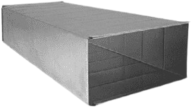 Rectangular ductwork design and installation component. Shows the interior of the metal duct, crucial for HVAC systems in Seattle, WA.