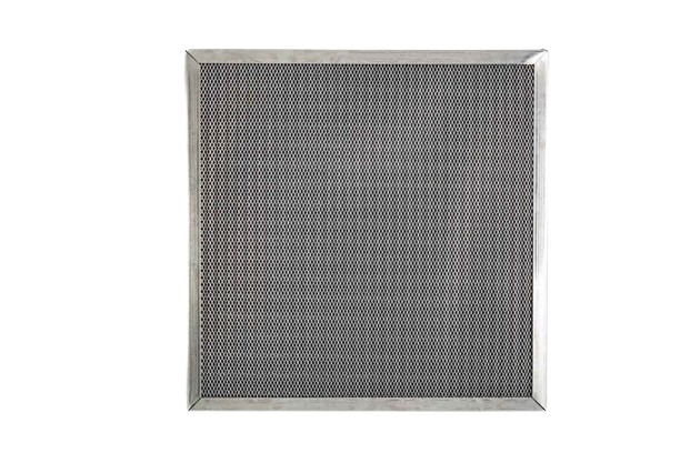 Square metal mesh filter with a gray frame, ideal for air filtration or ventilation system. Could be used in Seattle, WA for HVAC applications.